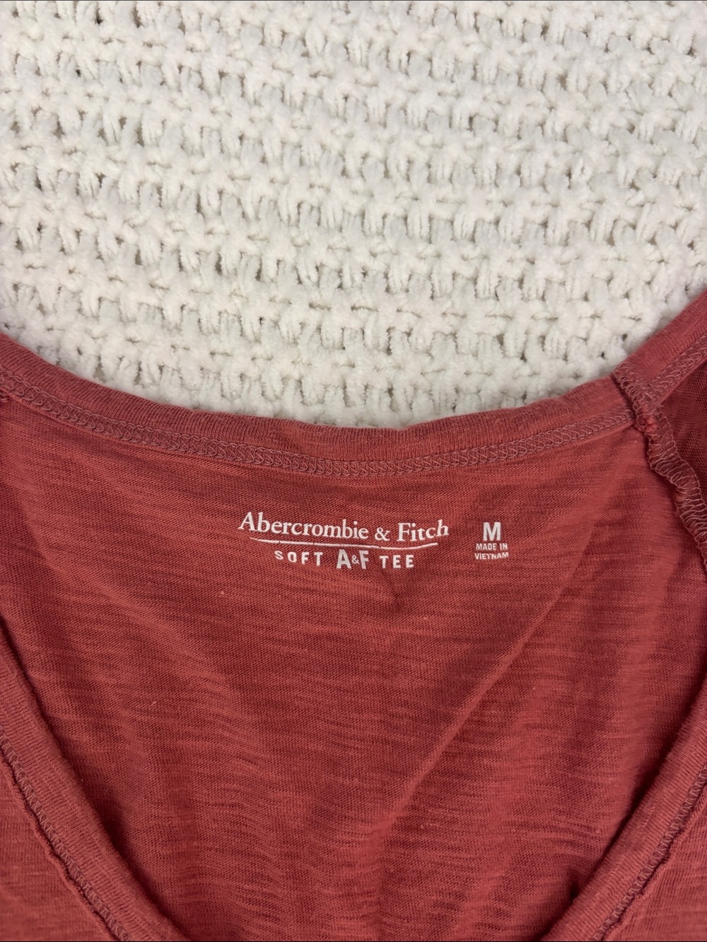 Abercrombie & Fitch Two-Tone Raspberry V-Neck Raglan Tee - Picture 2 of 3